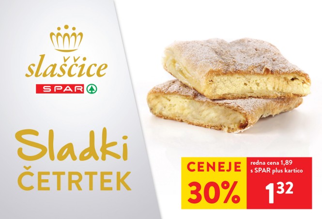 Sladki ČETRTEK: SKUTNI ZAVITEK, 140 g - 30 % ceneje s SPAR plus kartico Sladki ČETRTEK: SKUTNI ZAVITEK, 140 g - 30 % ceneje s SPAR plus kartico