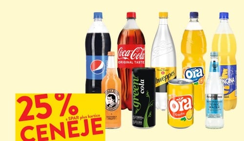 GAZIRANI NAPITKI - 25 % ceneje s SPAR plus kartico