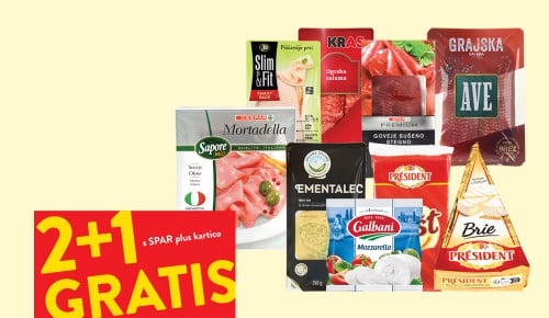 VSI PAKIRANI SIRI IN MESNI NAREZKI - 2 + 1 GARTIS s SPAR plus kartico