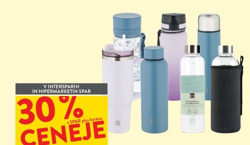 PLASTENKE, STEKLENIČKE IN TERMOVKE - 30 % ceneje s SPAR plus kartico