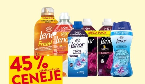 VSI IZDELKI LENOR - 45 % ceneje s SPAR plus kartico