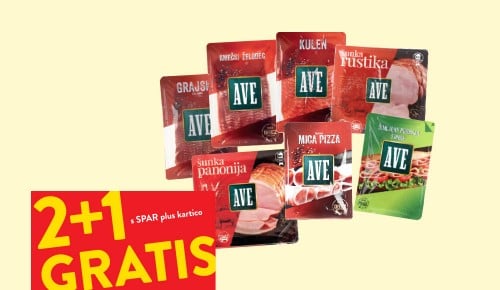 VSI NAREZKI AVE - 2 + 1 gratis s SPAR plus kartico