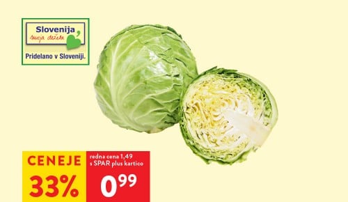 SLOVENSKO MLADO ZELJE, 1 kg - 33 % ceneje s SPAR plus kartico