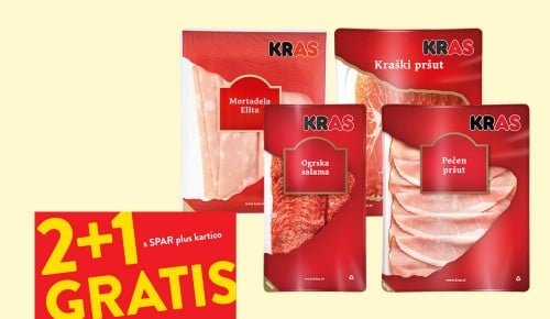 VSI NAREZKI KRAS - 2 + 1 GRATIS s SPAR plus kartico