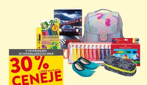 ŠOLSKE POTREBŠČINE IN COPATI - 30% ceneje s  SPAR plus kartico