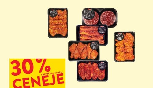 SPAR BBQ MESNI IZDELKI LASTNE PRIPRAVE - 30 % ceneje s SPAR plus kartico