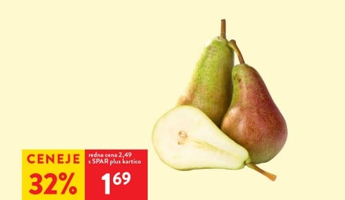 NOVE HRUŠKE, 1 kg - 32 % ceneje s SPAR plus kartico