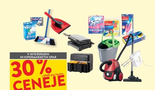 PRIPOMOČKI  ZA ČIŠČENJE IN MALI GOSPODINJSKI  APARATI - 30 % ceneje s SPAR plus kartico
