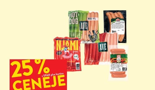 VSE PAKIRANE HRENOVKE - 25 % ceneje s SPAR plus kartico