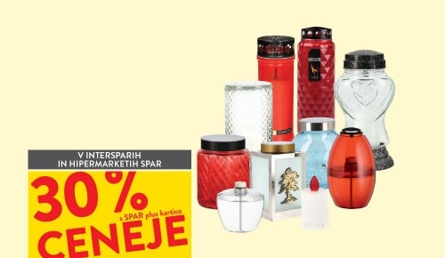 NAGROBNE SVEČE - 30 % ceneje s SPAR plus kartico
