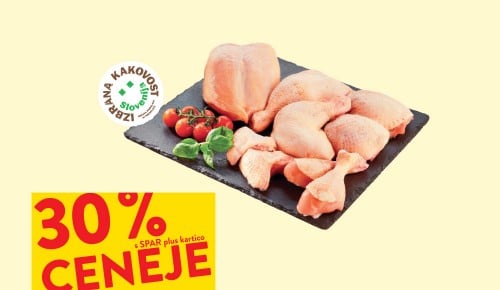 SLOVENSKOSVEŽE POSTREŽNO PIŠČANČJE MESO  S KOSTJO IK - 30 % ceneje s SPAR plus kartico