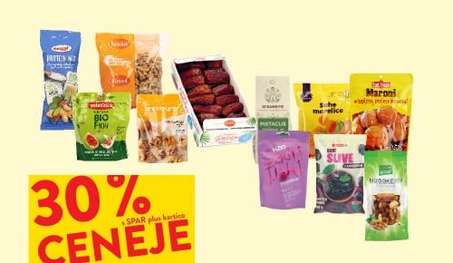 SUHO SADJE IN OREŠČKI - 30 % ceneje s SPAR plus kartico