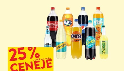 GAZIRANI NAPITKI - 25 % ceneje s SPAR plus kartico