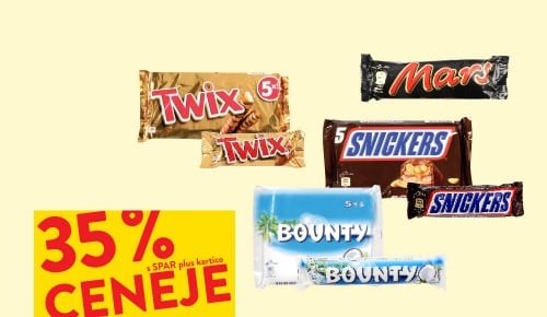 ČOKOLADE MARS - 35 % ceneje s SPAR plus kartico