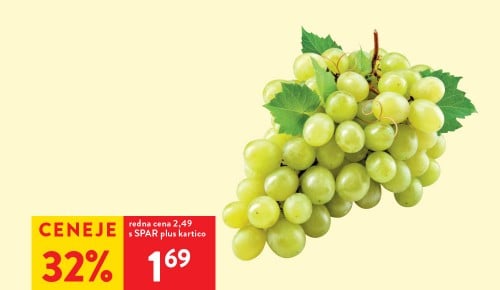 BELO GROZDJE, 1 kg - 32 % ceneje s SPAR plus kartico