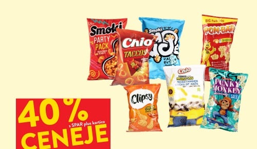IZDELKI FLIPS - 40 % ceneje s SPAR plus kartico