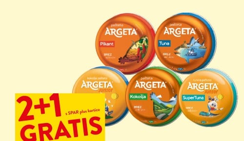 PAŠTETA ARGETA, 95 g - 2 + 1 GRATIS s SPAR plus kartico