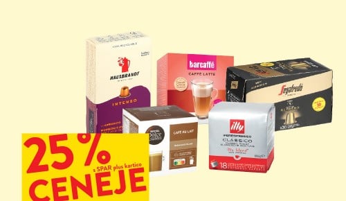 VSE KAVNE KAPSULE - 25 % ceneje s SPAR plus kartico