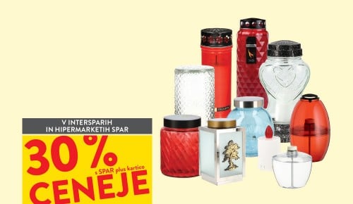 NAGROBNE SVEČE - 30 % ceneje s SPAR plus kartico