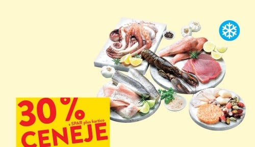 RIBE IN MORSKI SADEŽI, postrežno, zamrznjeno iz naše ribarnice - 30 % ceneje s SPAR plus kartico