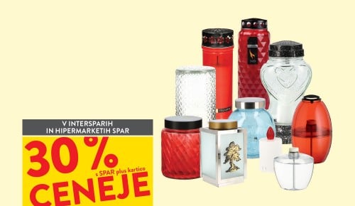 NAGROBNE SVEČE - 30 % ceneje s SPAR plus kartico