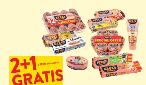 IZDELKI RIO MARE - 2 + 1 gratis s SPAR plus kartico