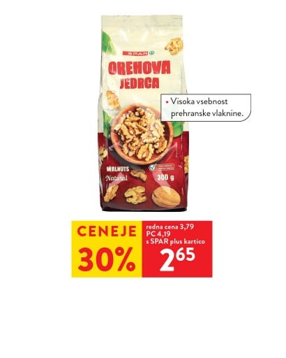 SPAR OREHOVA JEDRCA 300 g - 30 % ceneje s SPAR plus kartico