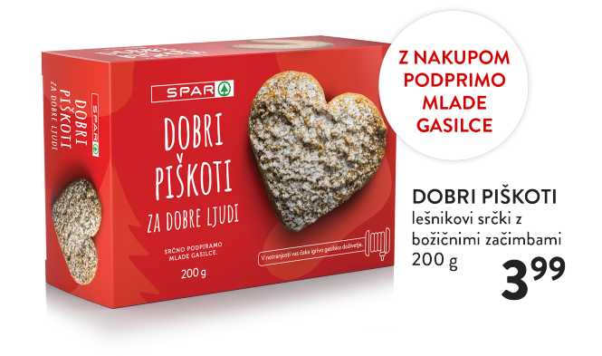 Dobri piškoti - lešnikovi srčki z božičnimi začimbami - 3,99 €