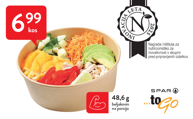 SPAR to go HOT champ skleda, 600g – Andrej Pavličević, označevalec INOVACIJA LETA 2025 - nagrada Inštituta za nutricionistiko za inovativnost v skupini pred-pripravljenih izdelkov