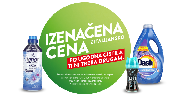 Izenačena cena z italijansko, različni produkti za pranje perila
