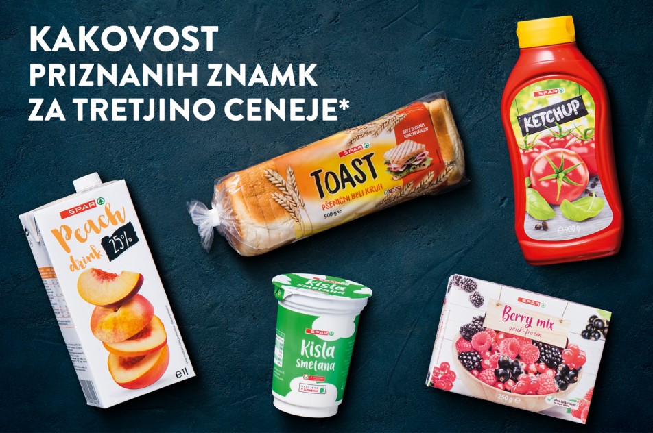 SPAR BLAGOVNA ZNAMKA - Kakovost priznanih znamk za tretjino ceneje*