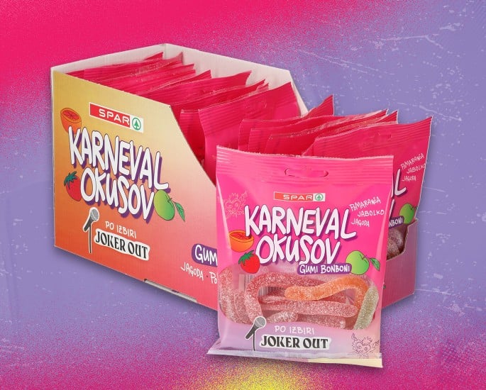 JOKER OUT x SPAR gumi bonboni Karneval okusov