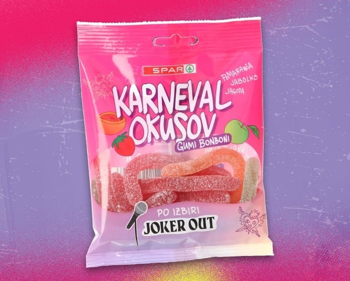 JOKER OUT x SPAR gumi bonboni Karneval okusov