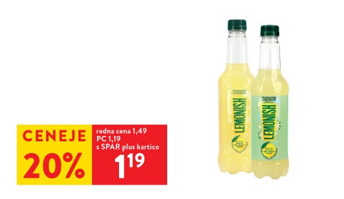 GAZIRANA PIJAČA Lemonish - 20% ceneje s SPAR plus kartico