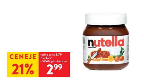 SLADOLED NUTELLA- 21% ceneje s SPAR plus kartico