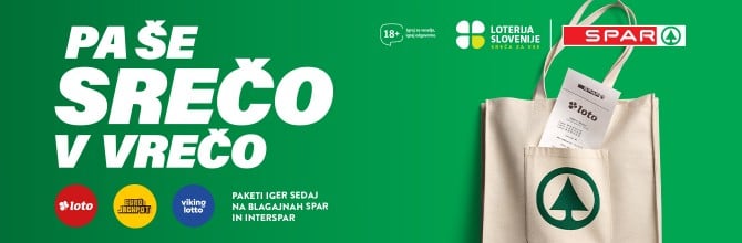 SPAR vrečka z Loto listkom, sodelovanje SPAR in Loterija Slovenije