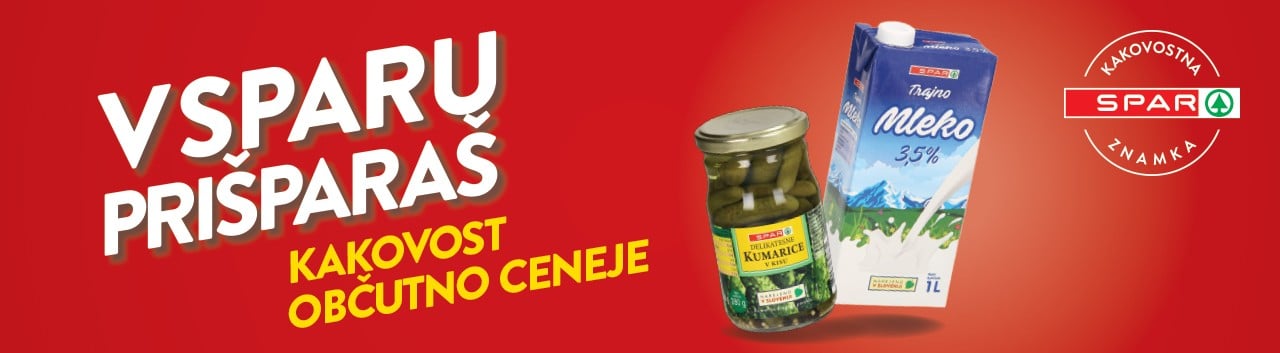 SPAR ugoden nakup - izdelka SPAR mleko in kumarice