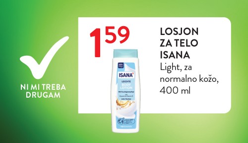 ISANA LOSJON ZA TELO, Light, za normalno kožo, 400 ml