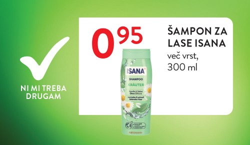 ISANA ŠAMPON ZA LASE, več vrst, 300 ml