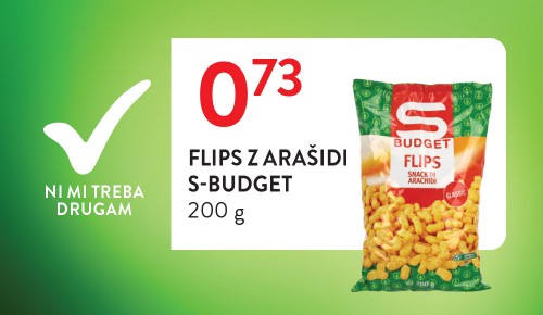 S-BUDGET FLIPS Z ARAŠIDI, 200 g