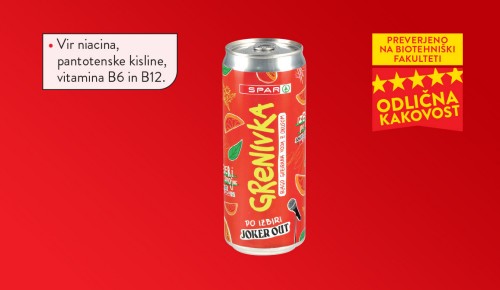 SPAR VITAMINSKI NAPITEK grenivka,  Joker Out, gaziran, 0,33 l