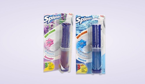 SPLENDID DIŠEČA WC GEL PLOŠČICA komplet, dve vrsti, 75 ml