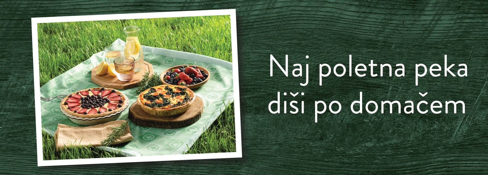 Naj poletna peka diši po domačem - Darsad Sveže jagodičevje, quiche in pita na piknik odeji