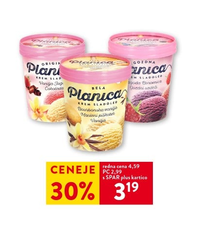 SLADOLED PLANICA, več okusov, Ljubljanske mlekarne, 400 ml