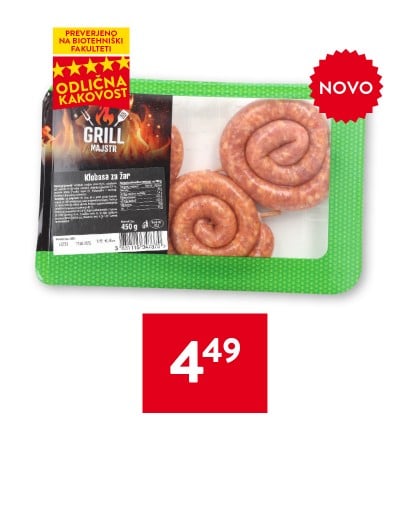 S-BUDGET GRILL MAJSTR KLOBASA ZA ŽAR, 450 g