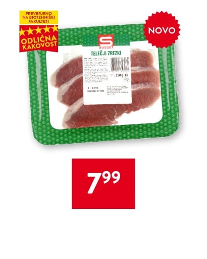 S-BUDGET TELEČJI ZREZKI pakirano, 350 g
