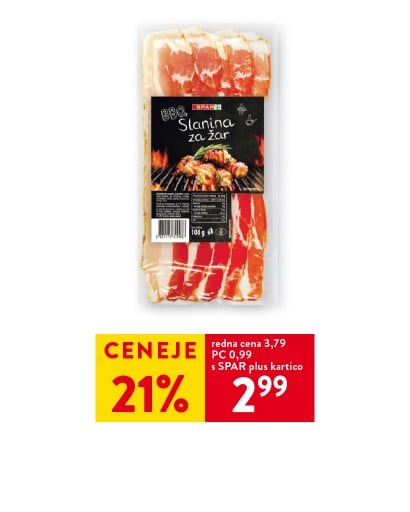 SPAR BBQ SLANINA, narezek, 100 g