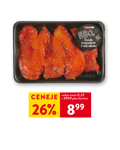 SPAR BBQ ŠČANČJI FILE V MARINADI postrežno ali pakirano, 1 kg