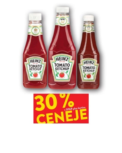 KETCHUP HEINZ - 30 % ceneje s SPAR plus kartico