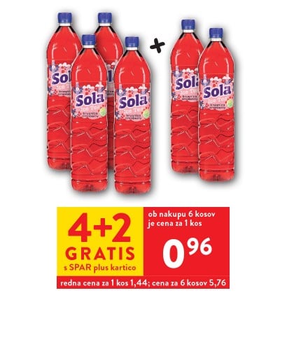 SOLA LEDENI ČAJ - 4 + 2 gratis SPAR plus kartico